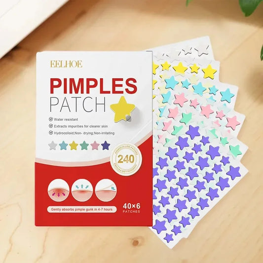 240pcs New Pimple Patch Acne Patches Heart/Star/Flower/Round Shape Acne Dots Patches Moisturizes for Covering Zits and Blemishes
