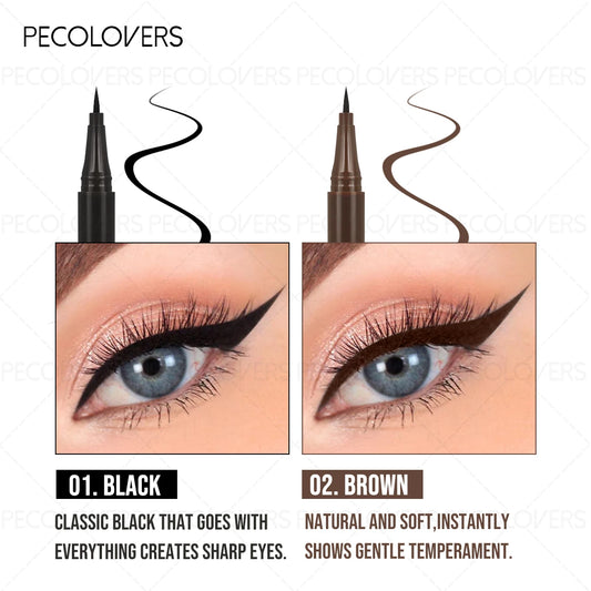 High Pigmented Rendering Liquid Eyeliner, Long-Lasting Waterproof Smudge-Proof, Black Brown Glide Eyeliner Pen, For All Types