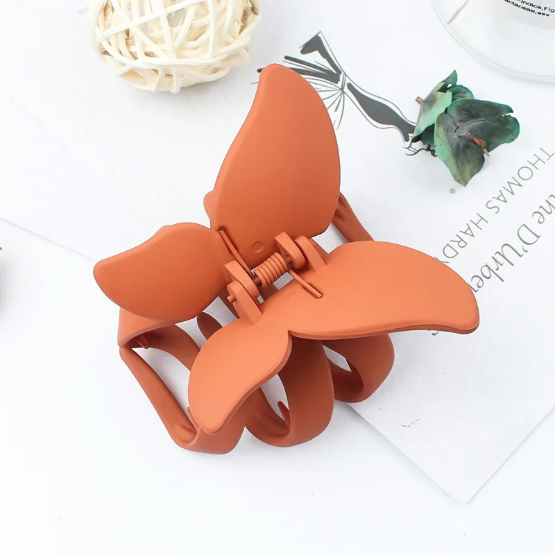 Frosted Butterfly Hair Clip Women Korean Simple Solid Color Fashion Exquisite Shark Clip for Girls Hair Style Accessories