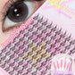 80 Clusters of Brown Natural Fox-Style Cat Eye False Eyelashes Makeup Tools, Natural Segmented Eyelash Bundles Makeup Tools