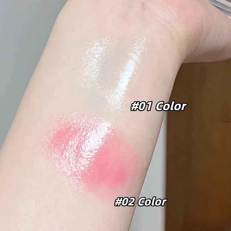 Love Heart Highlighter Blusher Palette Brightening Face Highlighter Cream Waterproof High Gloss Blush Illuminator Korean Makeup