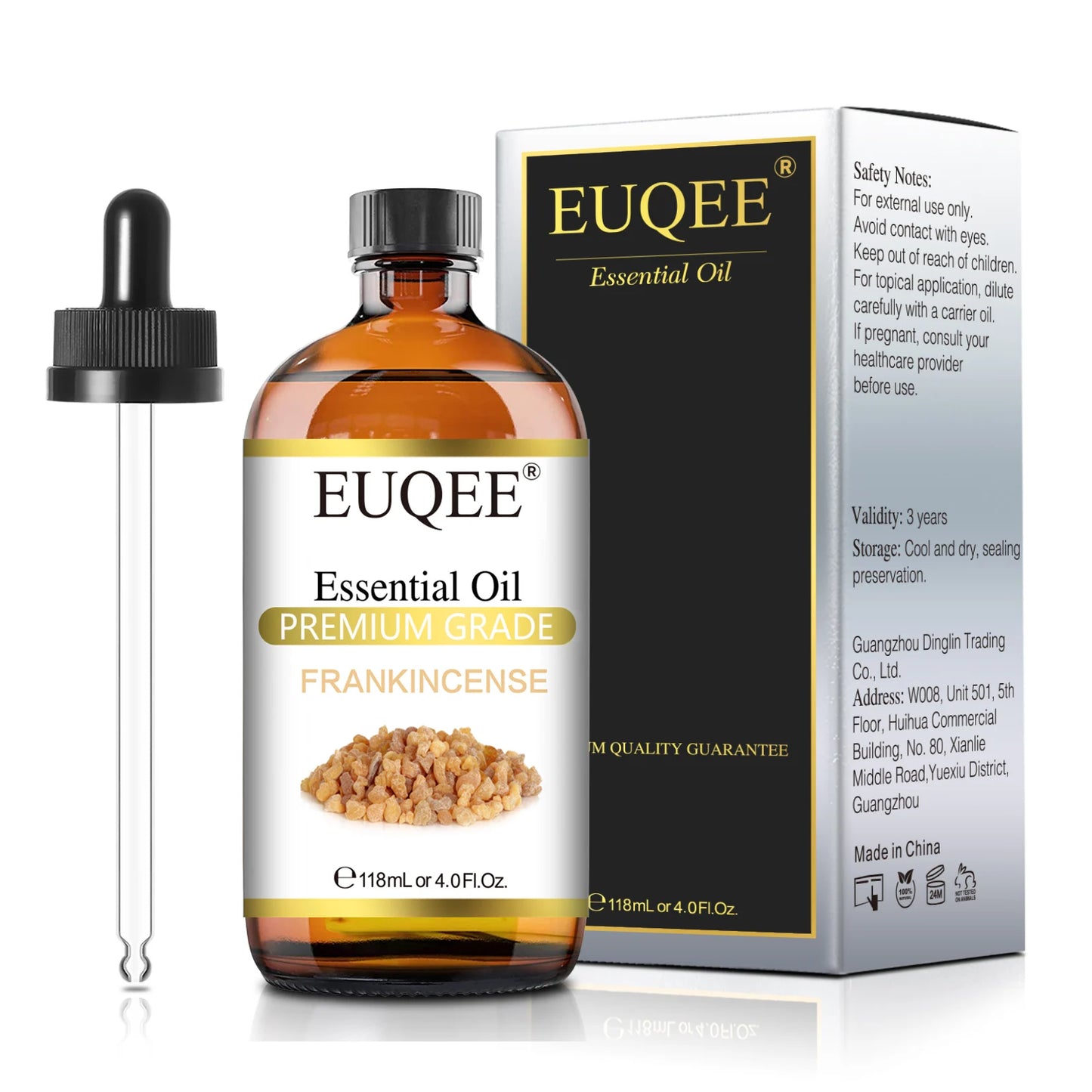 EUQEE 118ML Lavender Jasmine Eucalyptus Vanilla Peppermint Essential Oils with Glass Dropper For Humidifier Candle Making