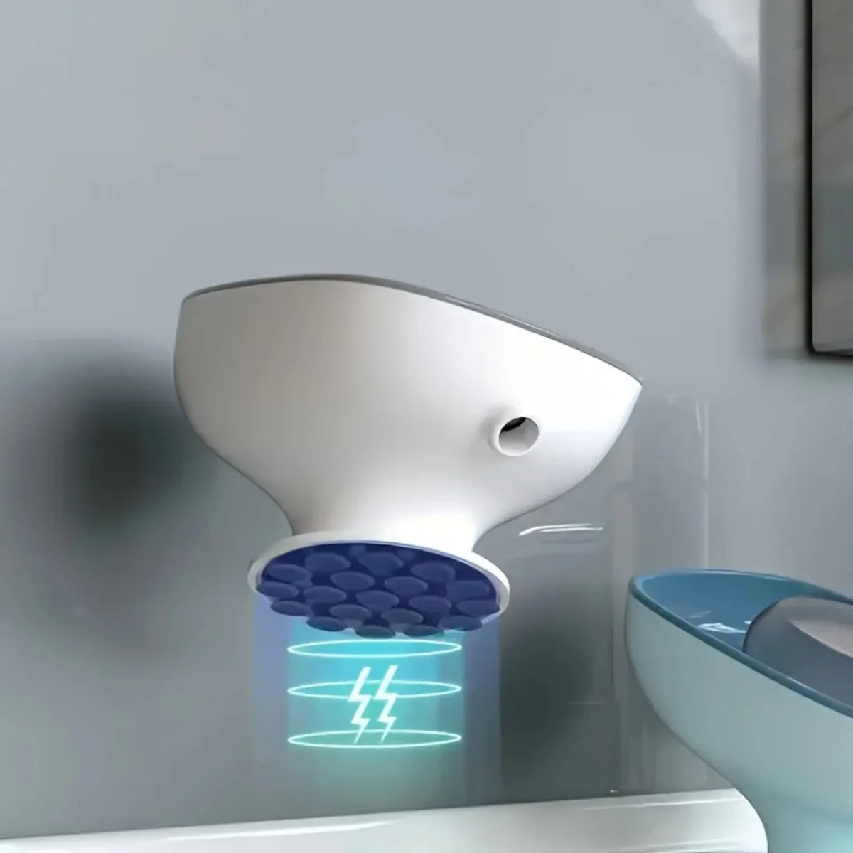 2-in-1 Bathroom Soap Holder with Suction Cups, Countertop Self Draining Soap Dish, Dual Storage for Round Square Large Soap