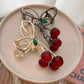 Women Elegant Cherry Hair Claw Grab Clips Bow Hairpins Korean Fashion Barrettes Girls Ponytail Shark Clip Hair Accessories