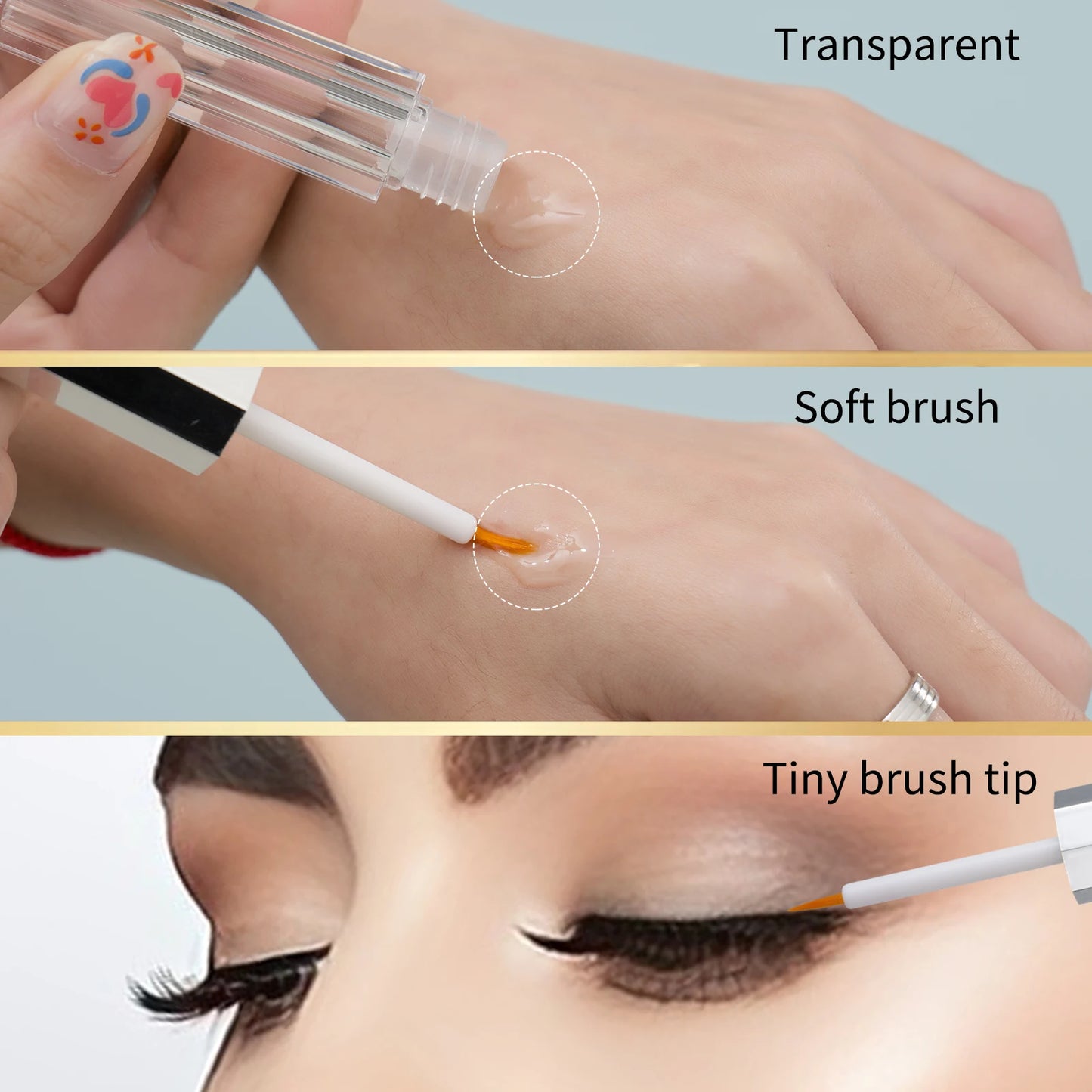 2 Pcs Eyelash Essence with Double Brush Design Nourishing Eyelash Eyebrow Enhancer Serum for Beautiful, Healthier Lashes and Brows