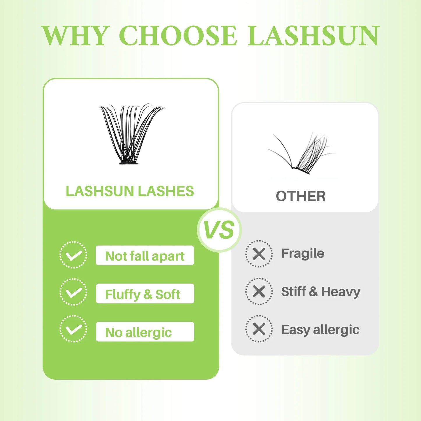 LASHSUN Lash Clusters book DIY Eyelash Extensions Clusters Lashes book D Curl LASH Mega Volume Individual Lashes Eyelash Cluster