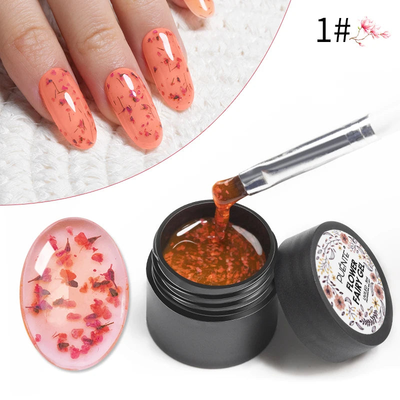 PUENTE 7.5ML Golden Gems Cat Magnetic Gel Nail Polish Pink Brown Blue Colors Golden Glitter Cat Eye Soak Off UV Nail Art Varnish