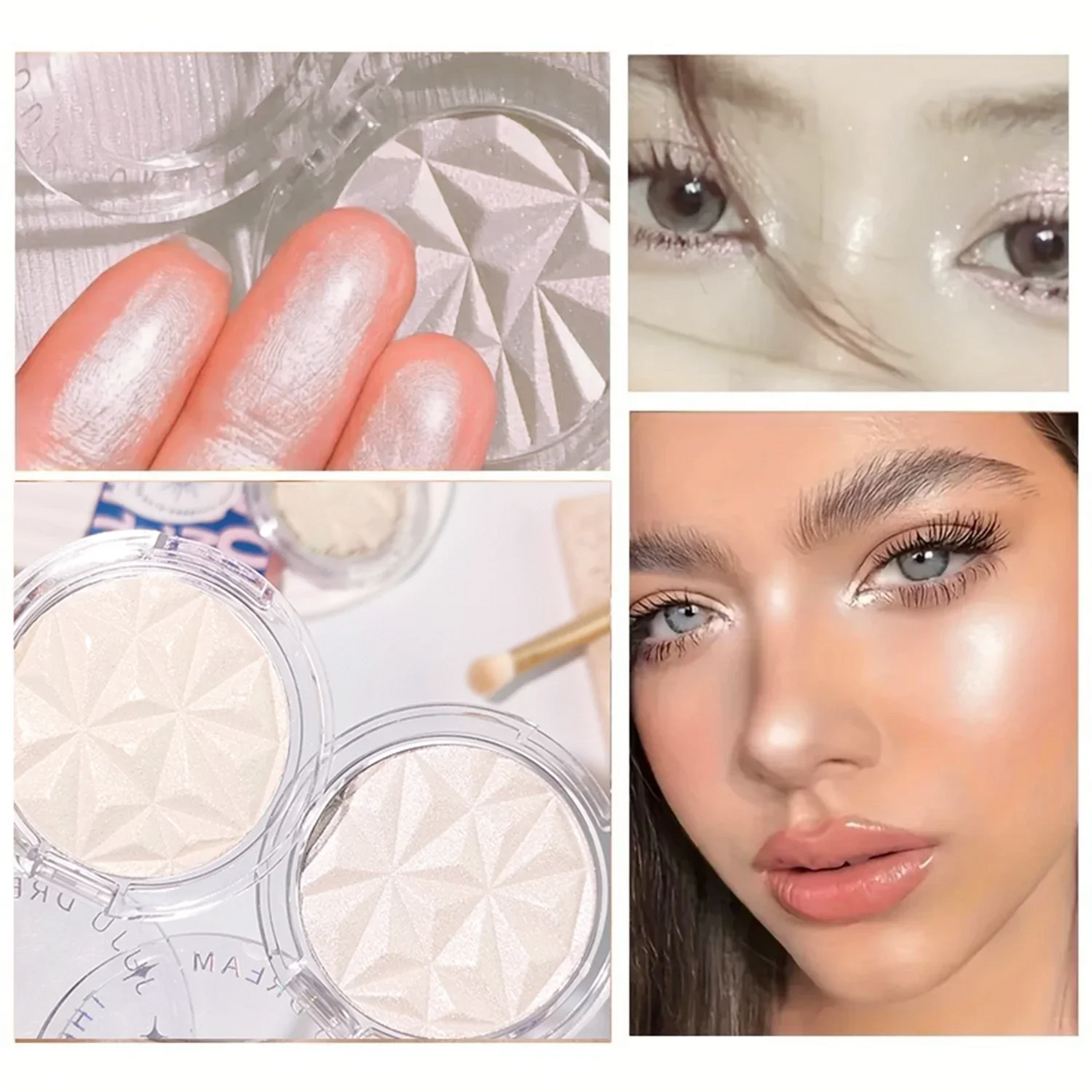 Shimmer Diamond Glow Highlighter – 2-Color Palette for Contour, Brighten, Radiant Skin, Festival & Party Makeup Essential Tool