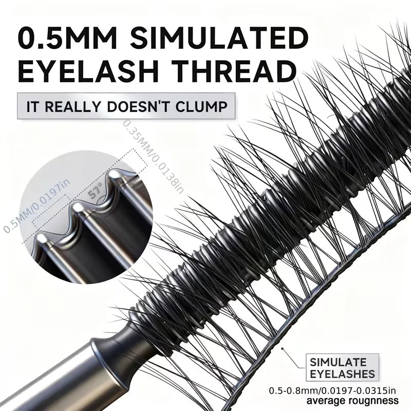 Waterproof Steel Tube Mascara,Black/Brown Waterproof Lengthening Curling Mascara,Non-Smudging Long-Lasting Volume Eyelash Makeup