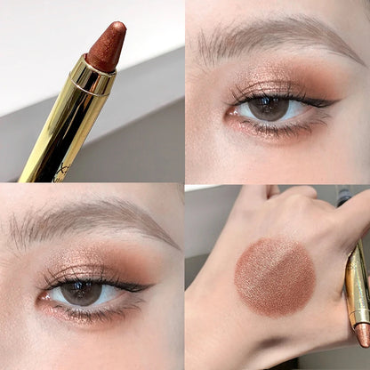 Metallic Glitter Eyeshadow Stick Matte Red Waterproof Shimmer Lying Silkworm Long Lasting High Gloss Pearlescent Eyeshadow Pen