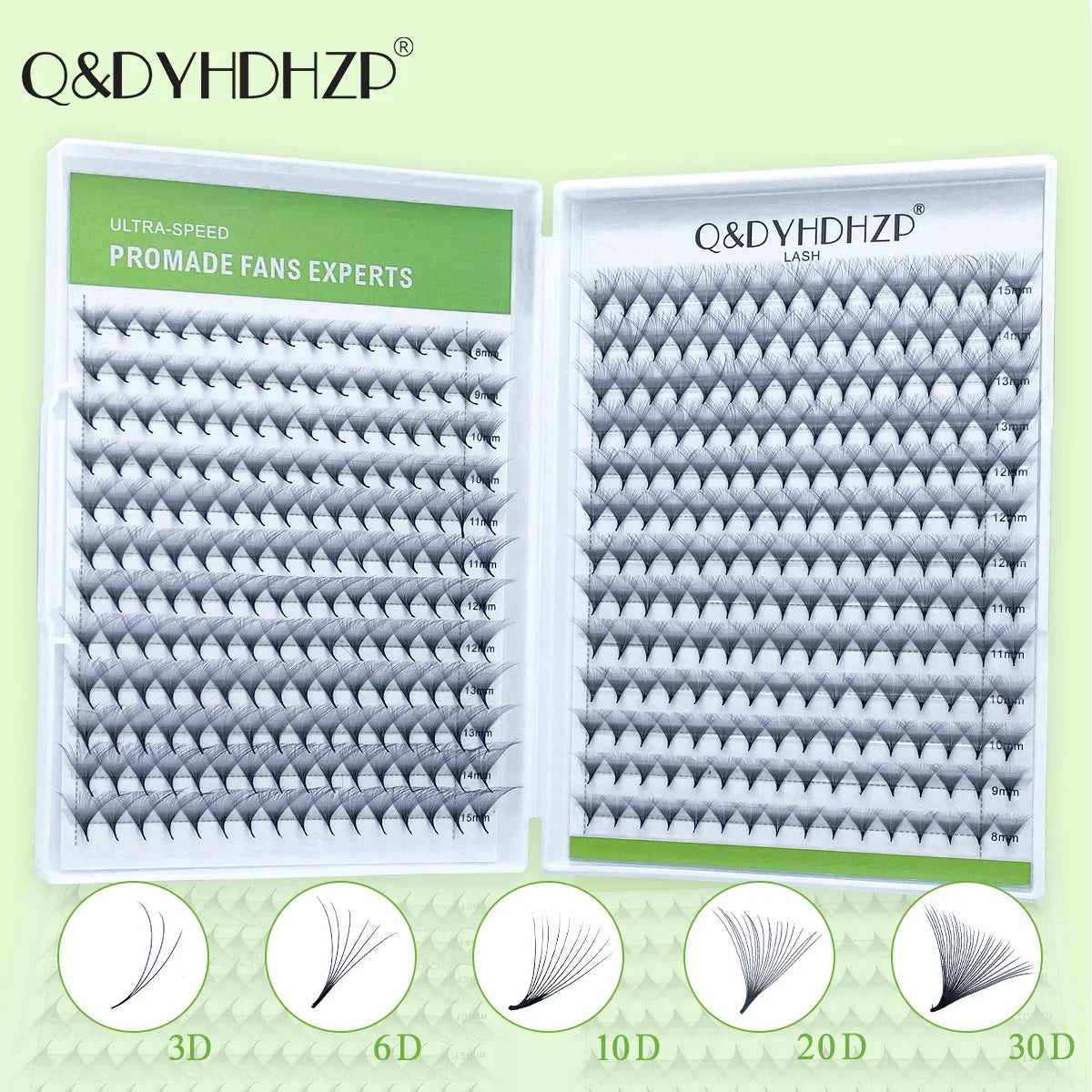 Q&DYHDHZP 500/1000psc prefabricated fan-shaped false eyelashes 3D 6D 10D 20D 30D false eyelash extension bouquet false eyelashes