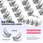 GROINNEYA Natural Cluster Lashes C Curl Manga Lashes Soft Cross Wispy Individual Cluster Anime Eyelashes Extension Eye Makeup