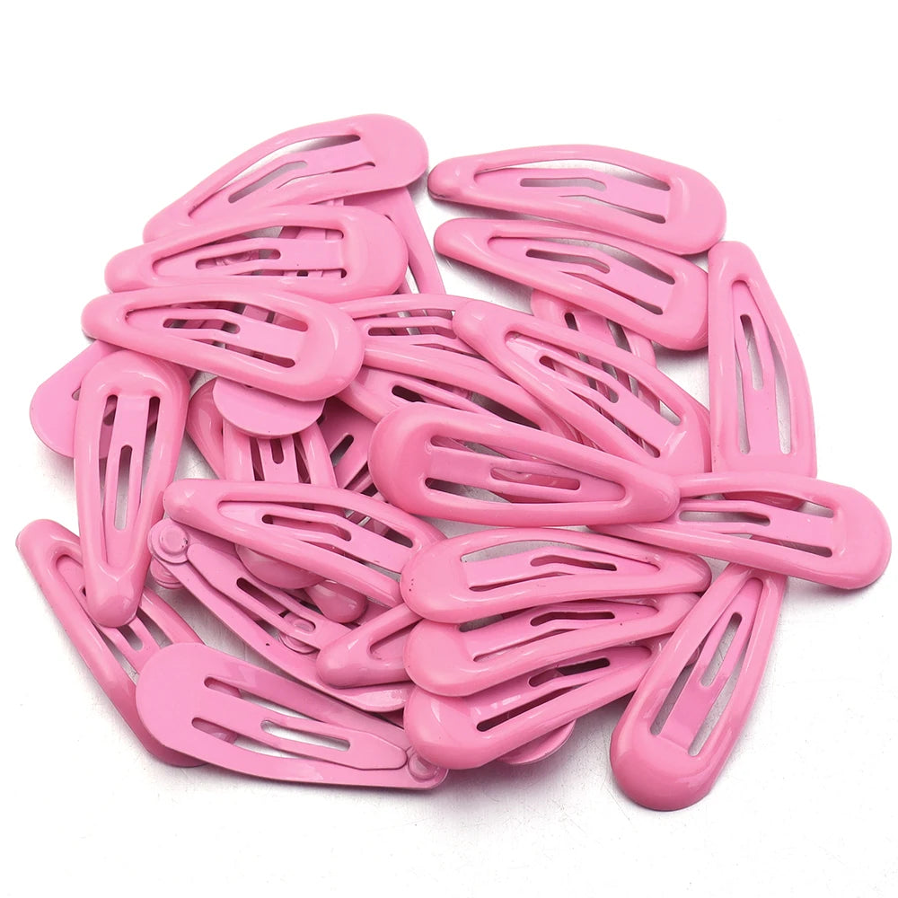 60pcs/lot Colorful Y2K BB Hair Clips Mini Metal Waterdrop Hair Pins Clips Snap Barrettes For Girls Hair Accessories