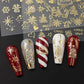 2pcs Gold 3D Christmas Nail Foil Stickers Sparkling Snowflake Christmas Tree Snow Globe Snowflake Nail Slider Xmas Nail Stickers