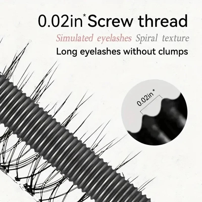 Steel Tube Mascara-Special Spiral Brush Waterproof Long Lasting Silk Fiber Mascara Keep Each Eyelash Curled for Long Time Makeup