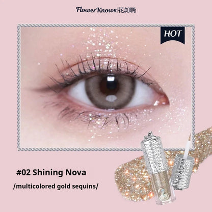 Flower Knows Liquid Eyeshadow Swan Ballet Glitter Quick-Dry Long-Lasting Waterproof Shimmer for Eyes Makeup 4g