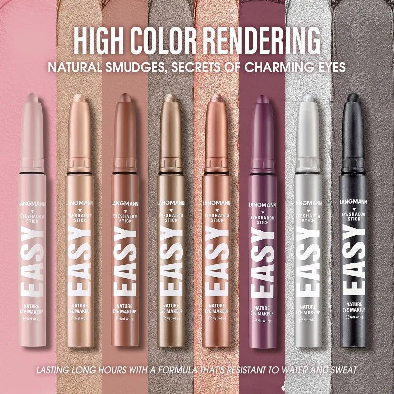 Waterproof Pearlescent Eyeshadow Pencil Stick Shimmer Highlighter Pencil Pearl Pigment Long Lasting Cream Eyes Make Up Cosmetic