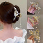Rhinestone Tassel Hair Claw Golden Bow Flower Hair Clip Hairpin For Women Elegant Ponytail Fashion Hair Accessories