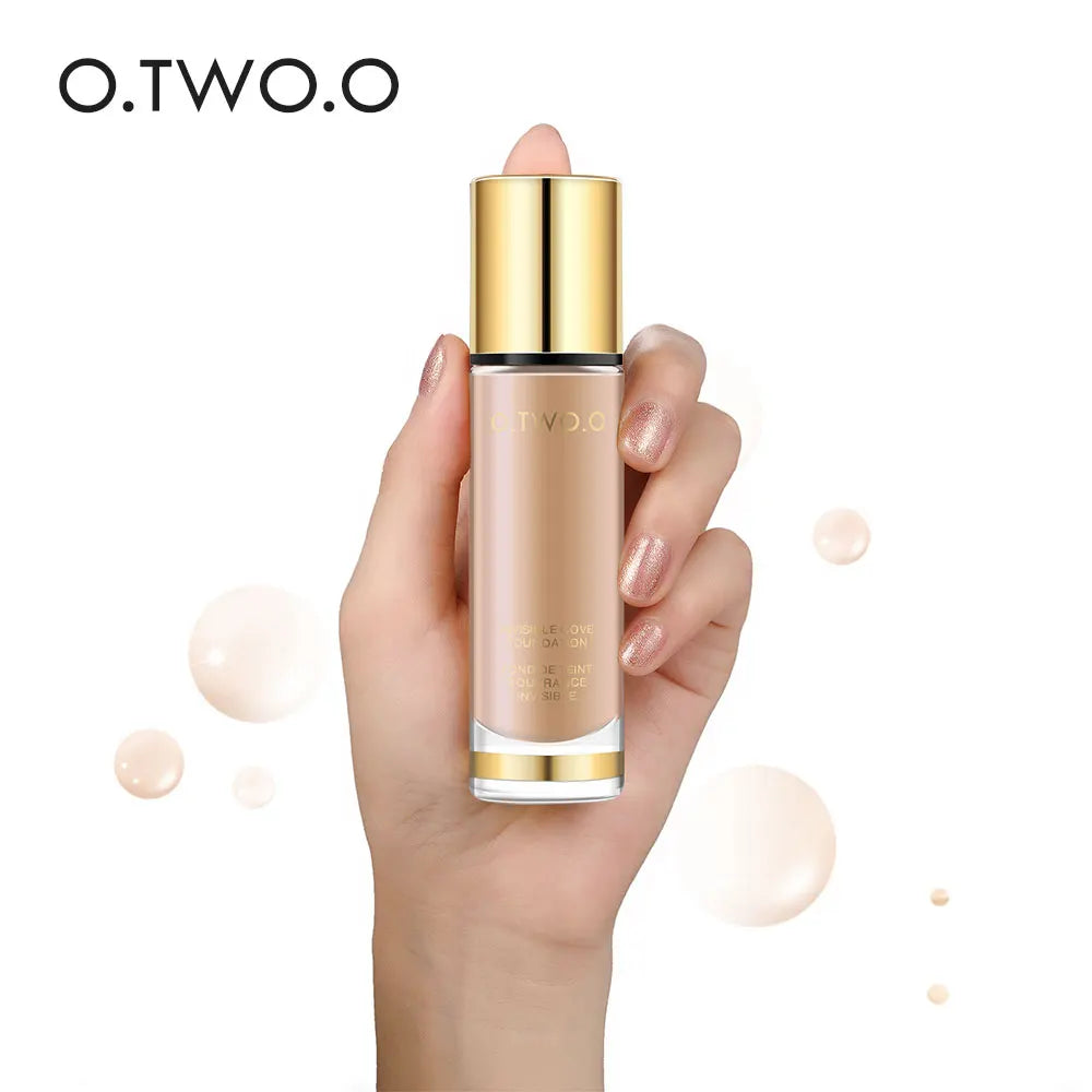 O.TWO.O Liquid Foundation Smooth Invisible Pores Conceal Flawless Makeup Base 8 Colors Waterproof Face Cosmetics 30ml