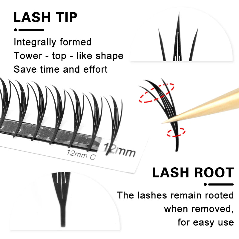 Winky Beauty Manga Elf Lash New Style Feather Shape Eyelashes Extensions Individual Volume C/D Curl Premade Fans False Lashes