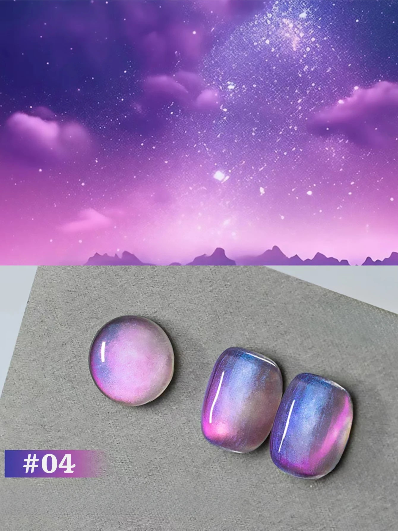 1-6pcs TC New Pink Purple Cat Eye Aurora Fantasy Cat Eye Gel Nail Polish Dreamy Fantasy Star Sky Crystal Glass Beads Nail Art