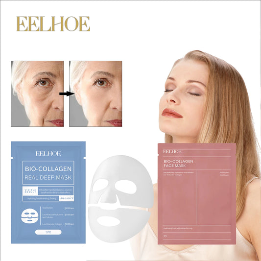 EELHOE Bio Collagen Real Deep Mask Shrink Pores Deep Hydrating Overnight Face Mask Moisturizing Refreshing Brightening Skin Care