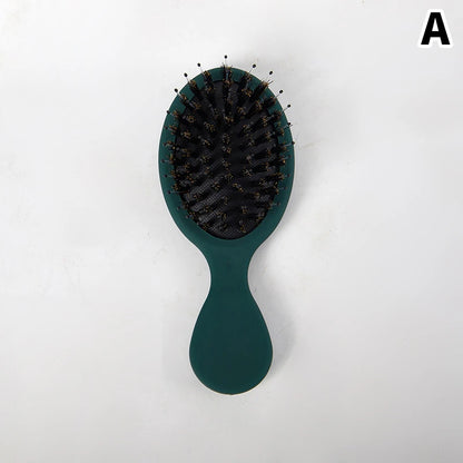 1Pcs Portable Mini Natural Boar Bristle Oval Hair Brush Comb Head Scalp Massage Comb Salon Hair Care Brush Styling Tool