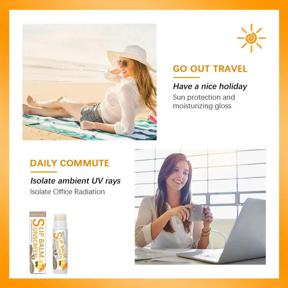 New Sunscreen Lip Balm SPF30 Hydrating Lip Sunblock For Protects Travel Size Sunscreen For Lips Soothes And Moisturizes Lips Sun