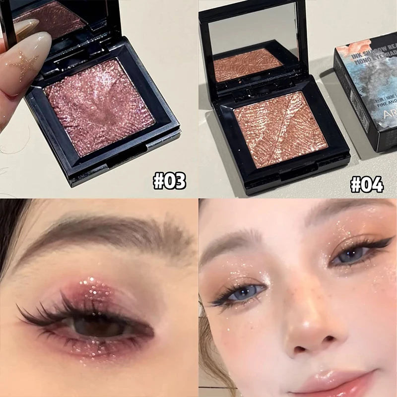 Monochrome Eyeshadow Palette Chrome Blue Pearl Glitter Highgloss Brightening Lasting Waterproof Metallic Luxury Eyeshadow Makeup