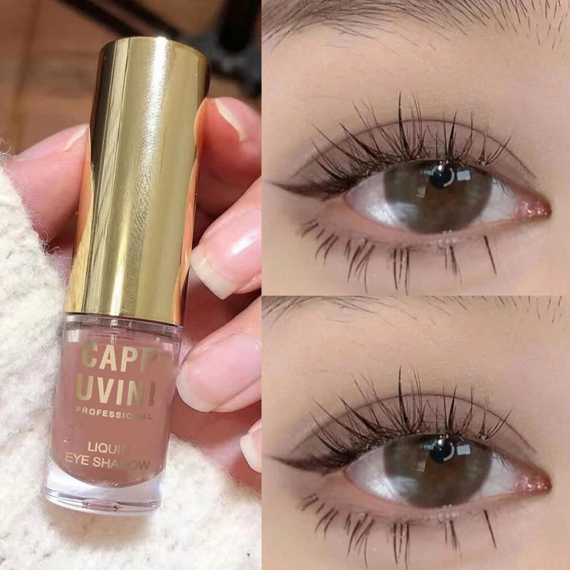 Cappuvini Liquid Matte Eye Shadow Brown Glitter Liquid Eyeshadow Stick Shimmer Natural Milk Coffee Eye Shadow Pigment Makeup 1pc