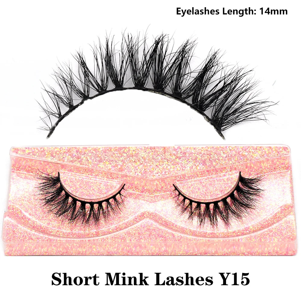 Half Eye Lashes Natural 3D Mink Short False Eyelashes Fluffy Wispy Cross Strip Fake Lashes Soft Half Eyelashes Extension Makeup