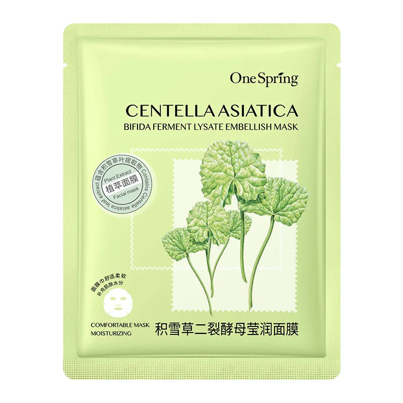 10pcs Centella Facial Masks Moisturizing Oil Control Anti-aging Repairing Fresh Fruits Face Sheet Mask Face Care skincare Masks