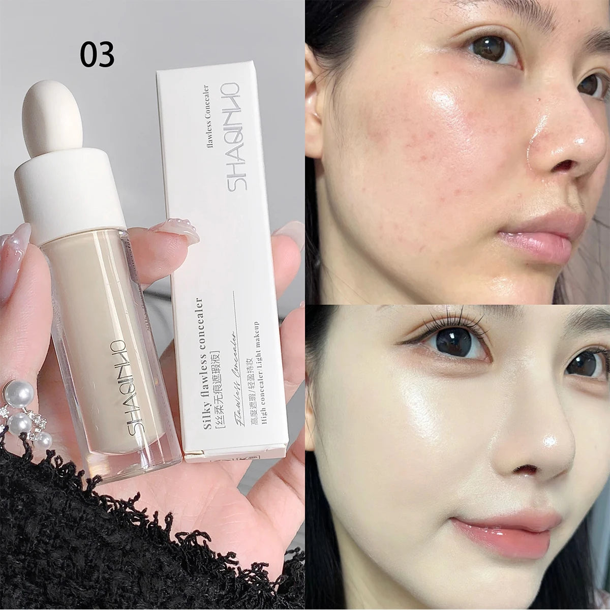 3 Colors Silky Concealer Concealer Cover Acne Marks Spots Dark Eye Circles Face Brightening Skin Whitening Concealer