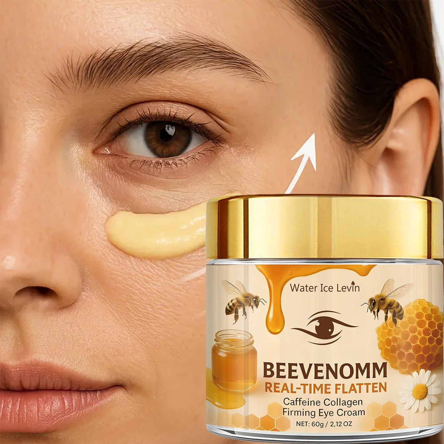 Bee Venom & Caffeine Firming Eye Cream - Collagen & Hyaluronic Acid Formula to Reduce Dark Circles, Wrinkles & Revitalize Skin.