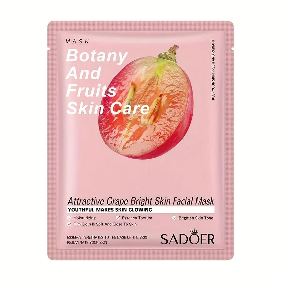 10pcs Botany & Fruit Sheet Mask Set | Hydrating and Refreshing Facial Skincare Variety Pack