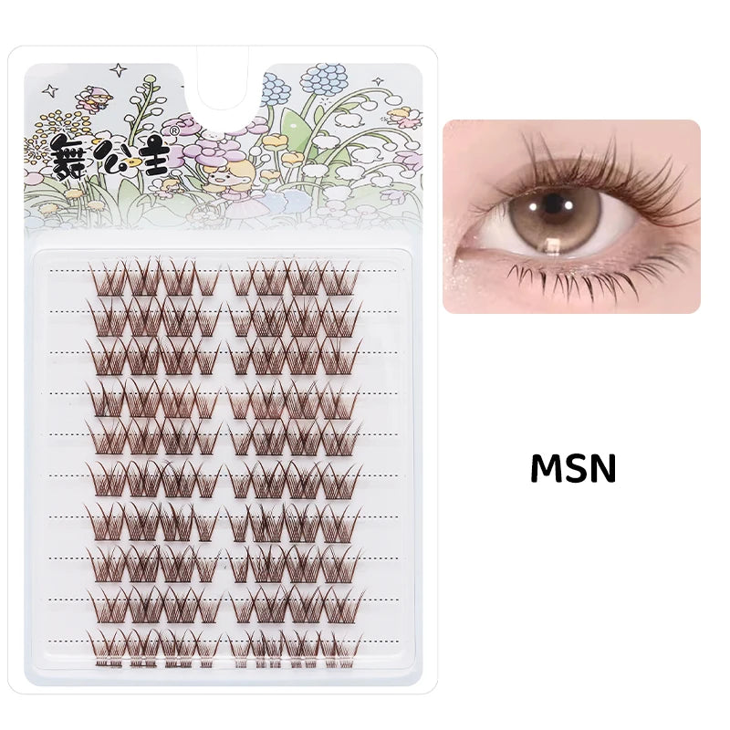 DINGSEN 10 rows Individual Eyelashes Wholesale 10-12mm Cluster Lashes Natural Anime False Kake Eyelashes Extension Makeup