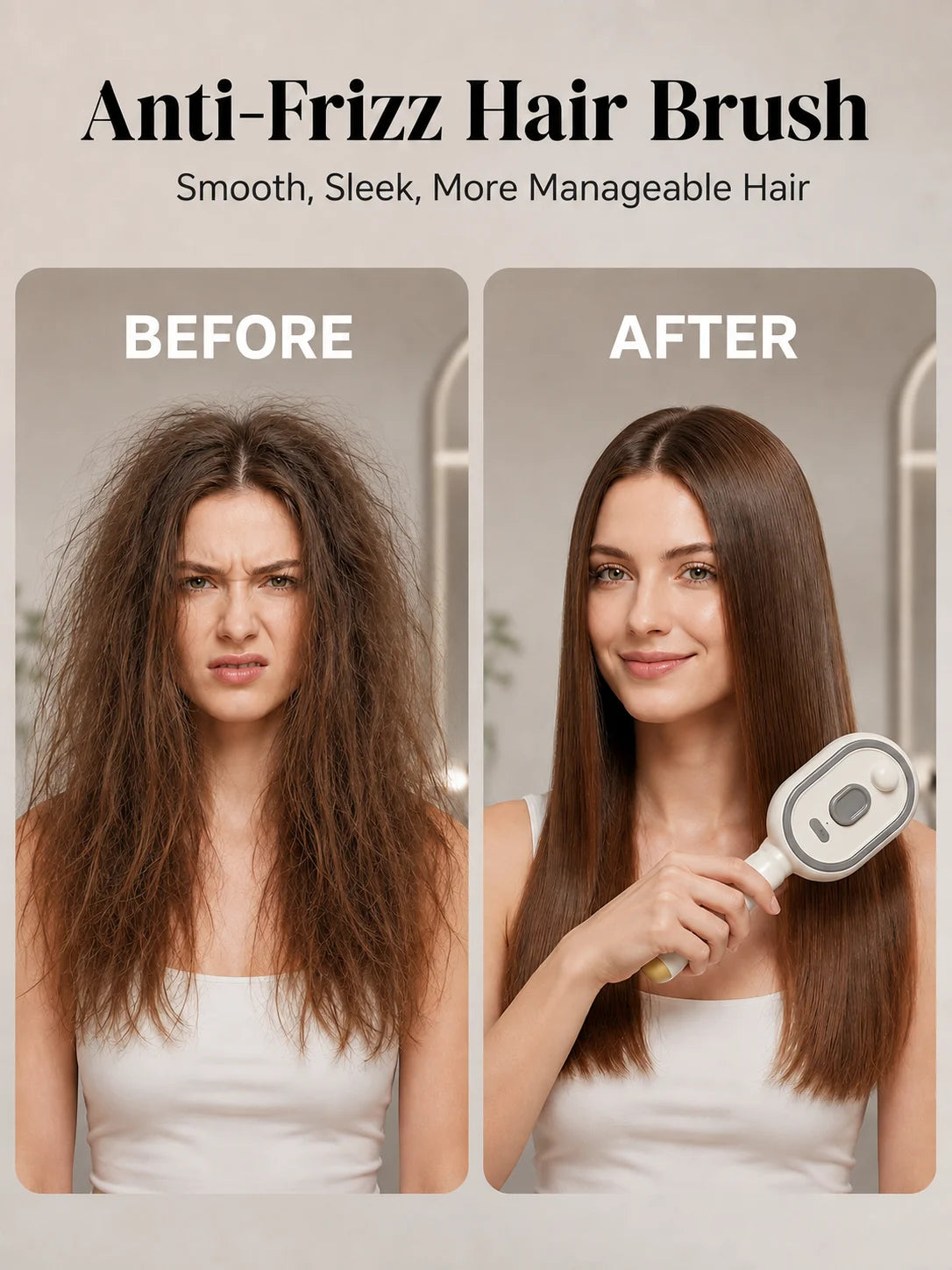 Magic Detangling Hair Brush Anti Frizz Electric Spray Air Cushion Self Cleaning Rechargeable Red Light Hair Detangler for Women