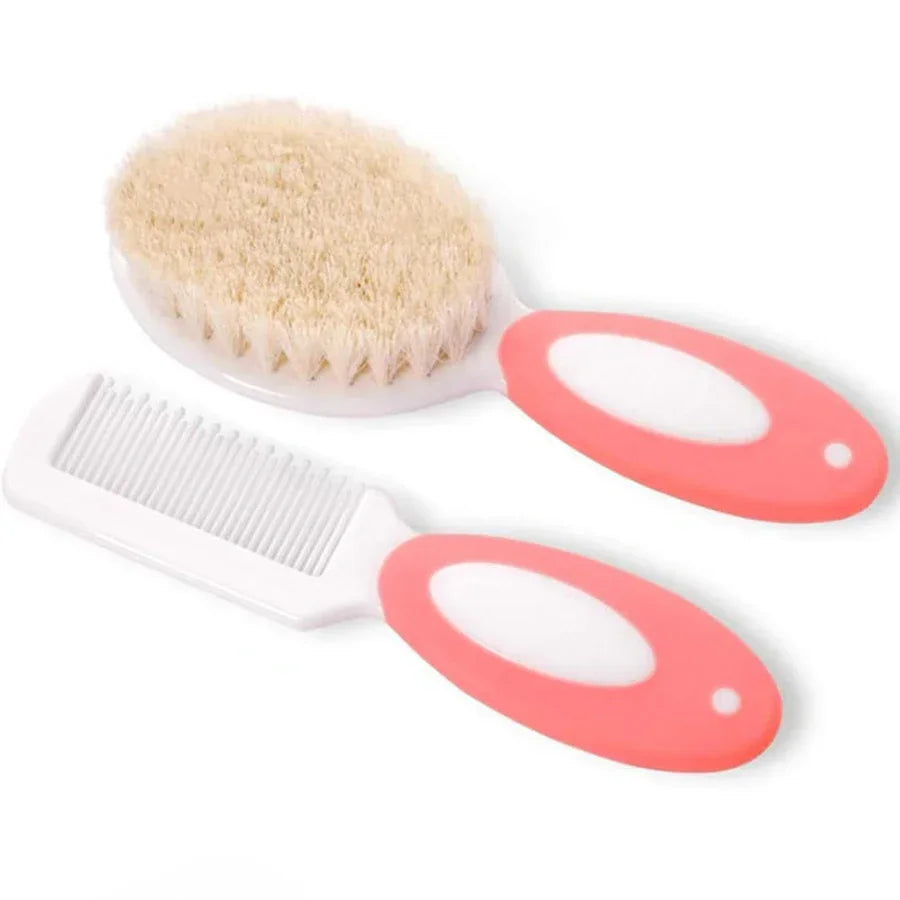 Baby Hair Brush Set for Newborn Toddlers Soft Bristles Silicone Cradle Cap Massaging Brush Infant Hair Care Bathing Soft Comb