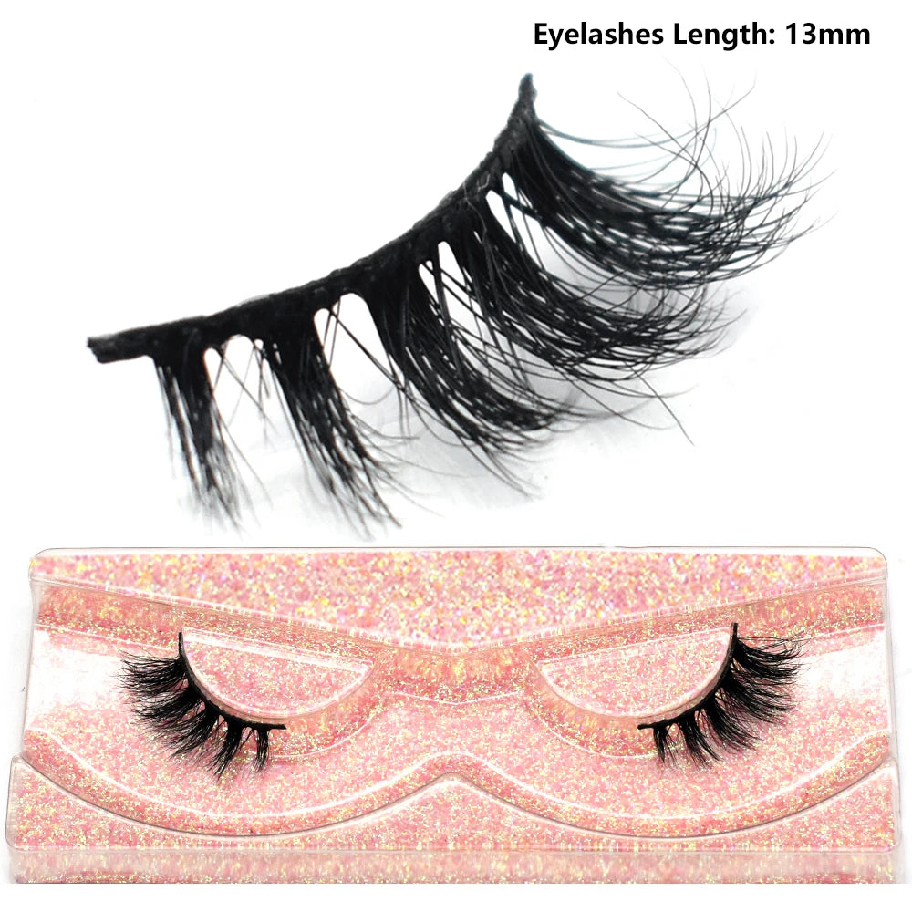 Half Eye Lashes Natural 3D Mink Short False Eyelashes Fluffy Wispy Cross Strip Fake Lashes Soft Half Eyelashes Extension Makeup