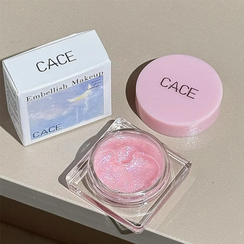 Diamond Sparkle Highlighter Cream Monochrome Shimmering Pearl Silver Face Contour Brighten Makeup Clear Glitter Flash Highlight