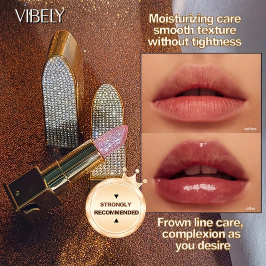 2 in 1 Sparkling Diamond Lipstick Changing Lipstick,Waterproof Long-Lasting Moisture &Non-Fade Effect,Matte Lip Gloss Lip Makeup