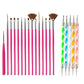 20/15pc Nails Art Brushes Set Manicure Liquid Powder Carving UV Nail Gel Polish Painting Pen Nail Acrylic Extension Builder Tool