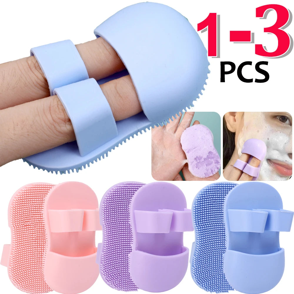 Mini Finger Face Wash Brush Soft Silicone Deeply Clean Pores Remove Dead Skin Cells Makeup Brushes Baby Shampoo Baby Bath Brush
