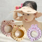 Cute Bear Adjustable Shower Cap Baby Eyes-Protected Ears-Protected Infant Bathing Protection Hat Soft Baby Hair Washing Hat