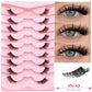 Veltrinay Natural Half Lashes Cat Eyelashes Soft Wispy with Clear Invisible Band Reusable Faux Mink Eyelashes Makeup