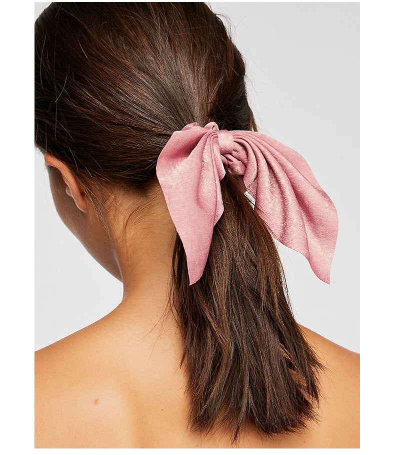 Fashion Floral Leopard Print Scrunchie Bowknot Hair Rope Women Girls Ponytail Holder Hair Ties Elastic Bands Hair Accessories