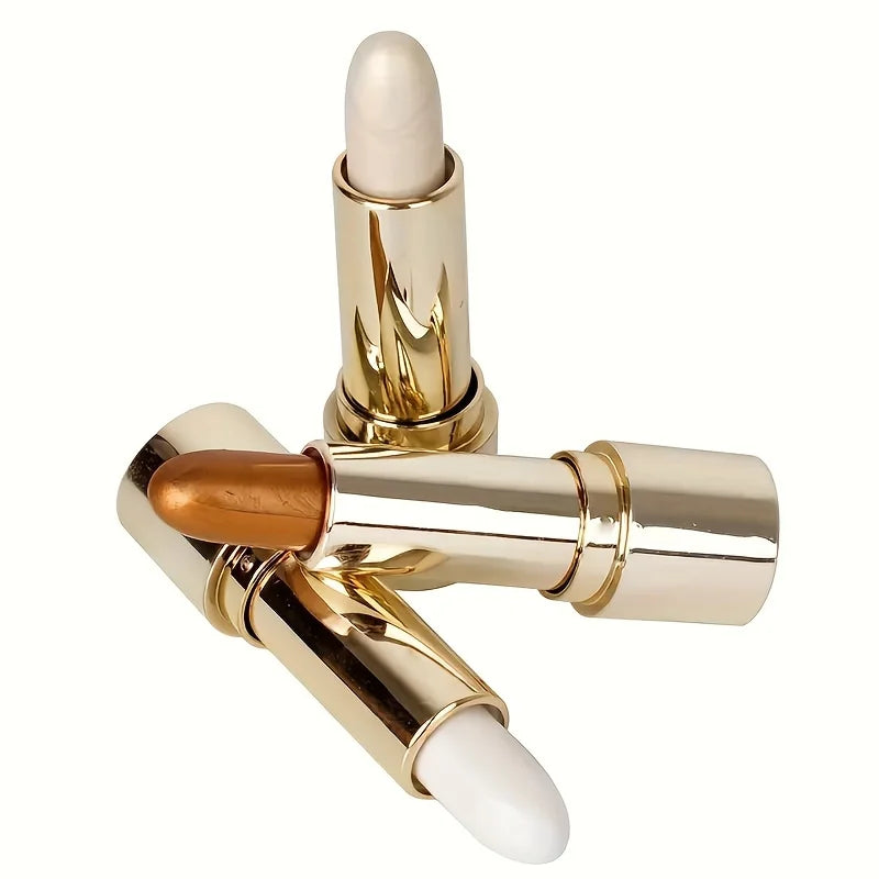 3 Color Highlighter Stick Portable Face Contour Natural Shimmer Glow Long-Lasting Cream Highlighter for Cheekbones Nose