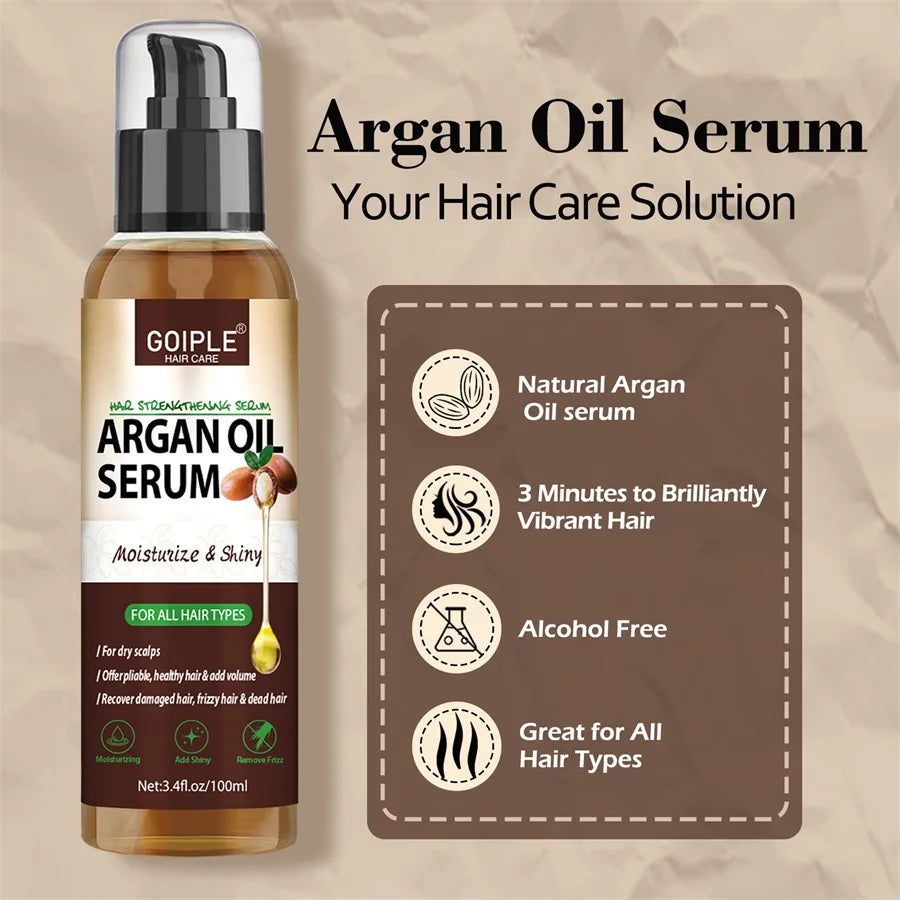 100ml Argan Oil Hair Serum Moisturizing Shiny Remove Frizz Conditioner Repair Damaged Hair and Restore Hairs Gloss Essential oil