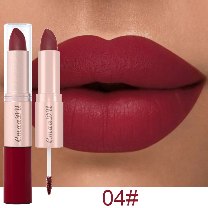1/3pcs 2 in 1 Velvet Matte Lipstick Set Double Head Lip Gloss Kit Non-stick Cup Lip Tint Long Lasting Waterproof Lipstick Makeup