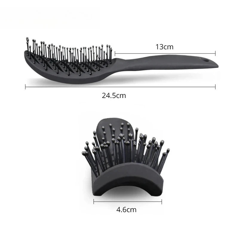 Styling Curly Hair Brush Salon Scalp Massager Comb Detangling Drying Brush Anti Static Curved Vent Brush Hairdressing Styling